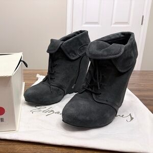 Elizabeth and James Suede Wedge Bootie Size 10